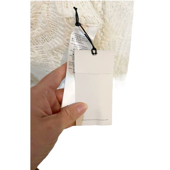 Dorothee Schumacher Causal Romance Lace Button Down Blouse NWT Sz M Powder White - Picture 8 of 13